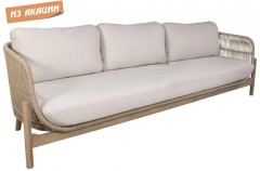 Диван деревянный плетеный трехместный