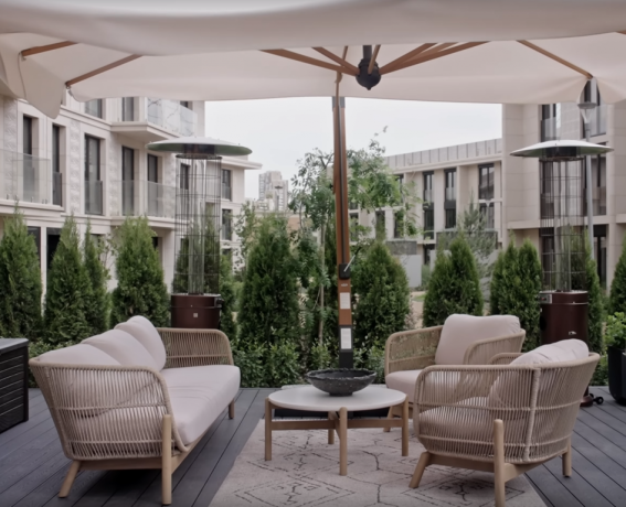 Диван деревянный плетеный трехместный