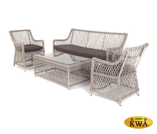 "Латте" лаунж-зона из искусственного ротанга, цвет бежевый