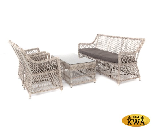 "Латте" лаунж-зона из искусственного ротанга, цвет бежевый