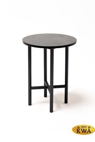 "Кипр" интерьерный стол из HPL круглый Ø30 H40, цвет "серый гранит"