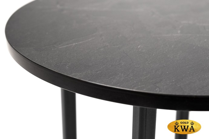 "Кипр" интерьерный стол из HPL круглый Ø30 H40, цвет "серый гранит"