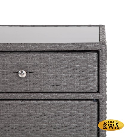 "Мальта" тумба плетеная из искусственного ротанга, цвет графит