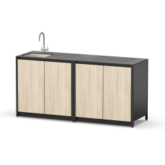 Уличная кухня Lounge C-102S, 1.8 м, дуб сонома/черный мрамор