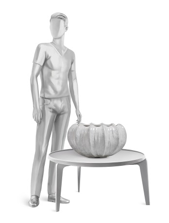 Кашпо TREEZ Effectory Aura Низкая Design-чаша Жемчужный лак д-53 см, в-31 см 1/1