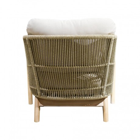 Кресло деревянное плетеное с подушками