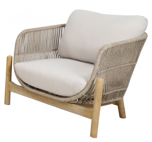 Кресло деревянное плетеное с подушками