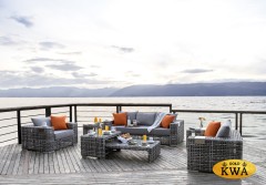 "Тито" лаунж-зона из искусственного ротанга, цвет серый