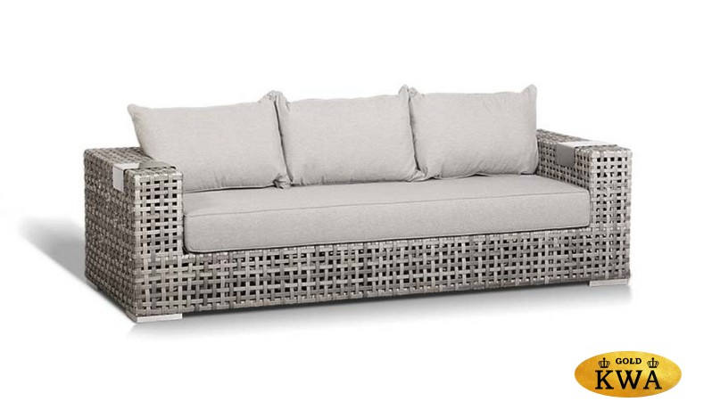 "Тито" лаунж-зона из искусственного ротанга, цвет серый