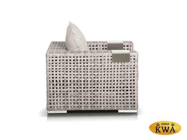 "Тито" лаунж-зона из искусственного ротанга, цвет серый