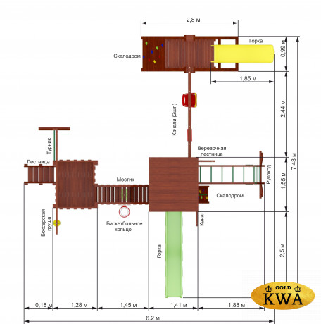 Детская игровая площадка Панда Фани Мостик 2