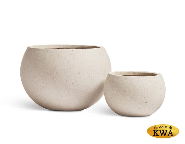 Кашпо TREEZ Effectory Beton Полусфера Белый песок д-43 см, в-29 см