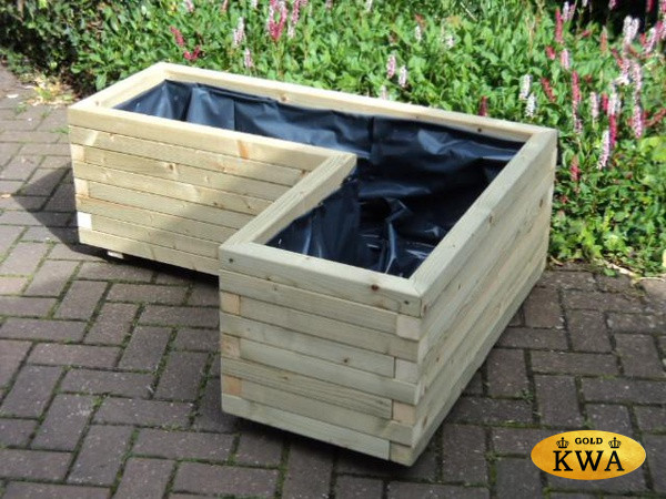 Напольный вазон из дерева угловой 80х40