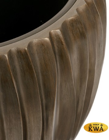 Кашпо TREEZ Effectory Metal Чаша Design Wave Чернёная бронза в-42, д-54 см