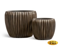 Кашпо TREEZ Effectory Metal Чаша Design Wave Чернёная бронза в-42, д-54 см