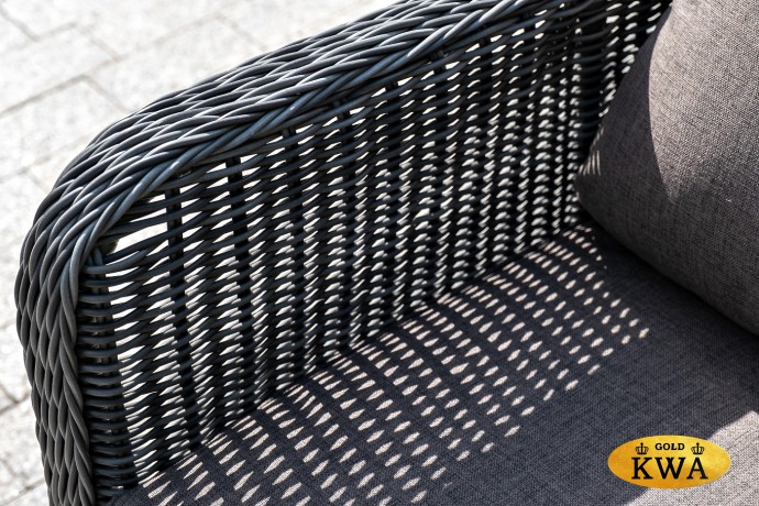 "Гляссе" диван трехместный из искусственного ротанга, цвет графит