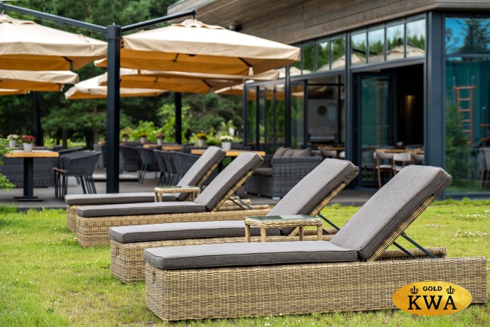 "Рим" шезлонг с подушкой, цвет соломенный