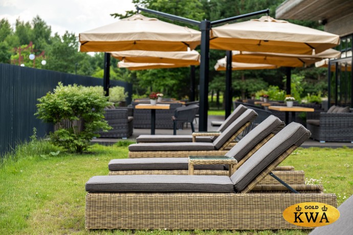 "Рим" шезлонг с подушкой, цвет соломенный