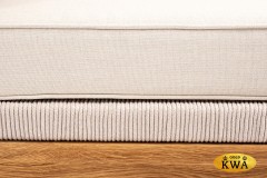 &quot;Канны&quot; угловой модуль плетеный из роупа, основание дуб, роуп бежевый круглый, ткань бежевая 035