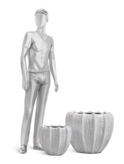 Кашпо TREEZ Effectory Aura Чаша Жемчужный лак д-38, в-34 см