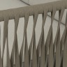 "Касабланка" левый модуль плетеный из роупа, каркас алюминий светло-серый (RAL7035) муар, роуп серо-коричневый 23мм, ткань бежевая 15052