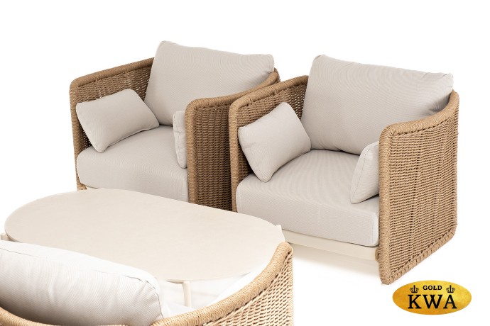 "Аликанте" лаунж-зона из искусственного ротанга, цвет соломенный