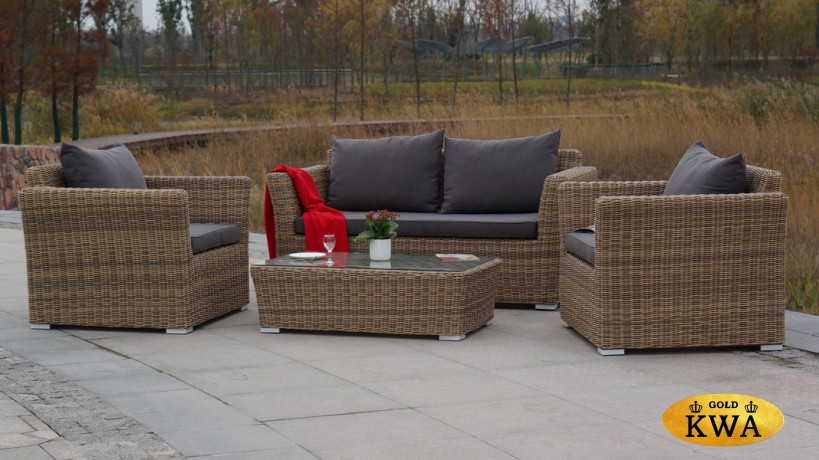 "Капучино" диван из искусственного ротанга двухместный, цвет соломенный