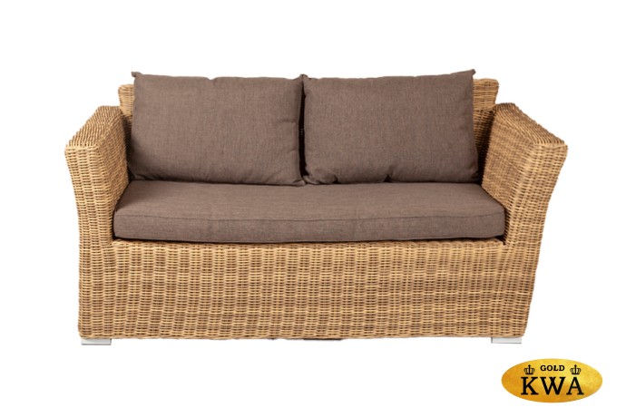 "Капучино" диван из искусственного ротанга двухместный, цвет соломенный