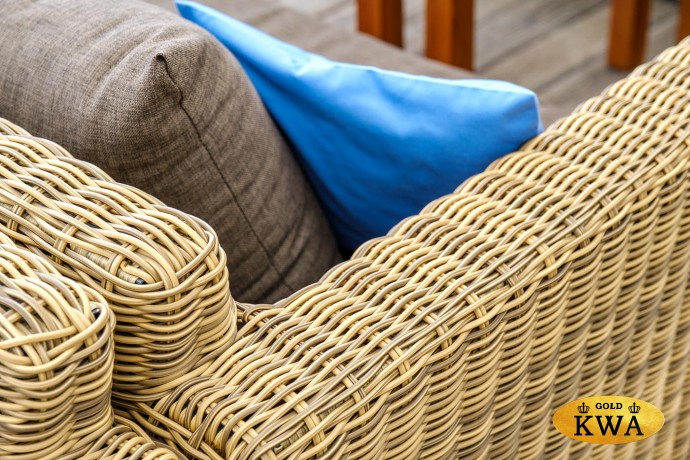 "Капучино" диван из искусственного ротанга двухместный, цвет соломенный