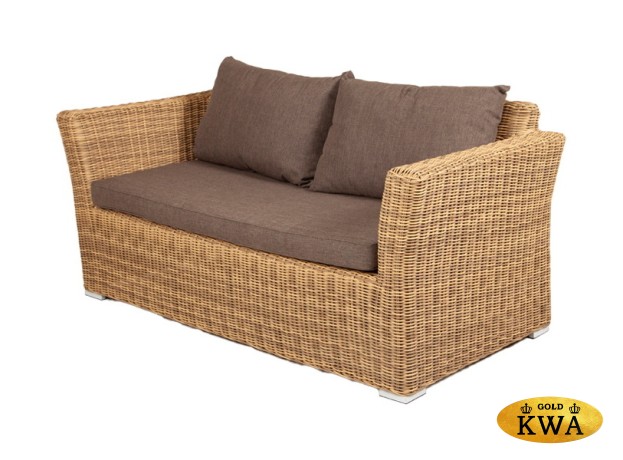 "Капучино" диван из искусственного ротанга двухместный, цвет соломенный