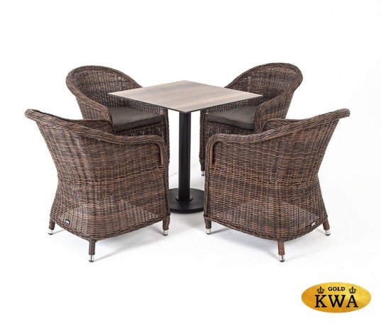 "Каффе" обеденная группа на 4 персоны, стулья коричневые