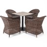"Каффе" обеденная группа на 4 персоны, стулья коричневые