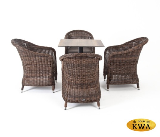 "Каффе" обеденная группа на 4 персоны, стулья коричневые