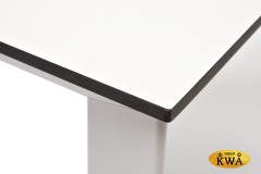 "Венето" обеденный стол из HPL 90х90см, цвет молочный, каркас белый