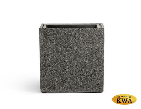 Кашпо TREEZ Effectory Stone Куб Тёмно-серый камень 30х30х30 см