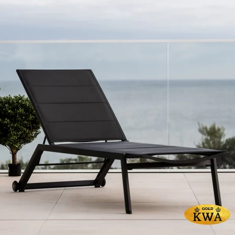 Лежак антрацит, алюминий/текстилен