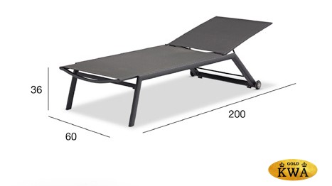 Лежак антрацит, алюминий/текстилен