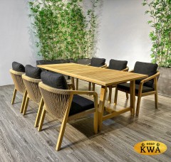 Обеденная группа LEONOREN каркас тик / стол тик 220