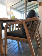 Обеденная группа LEONOREN каркас тик / стол тик 220