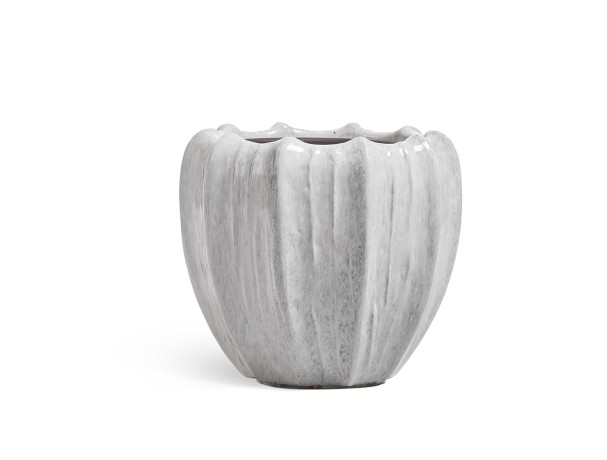 Кашпо TREEZ Effectory Aura Чаша Жемчужный лак д-58, в-49 см