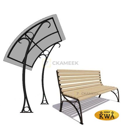 Садово-парковая скамейка с навесом «Уют»