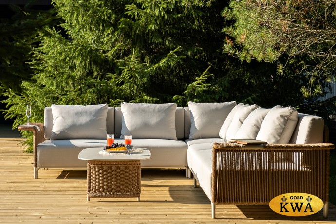 "Мальдивы" трансформирующаяся лаунж-зона из искусственного ротанга, цвет соломенный