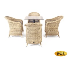 &quot;Каффе&quot; обеденная группа на 4 персоны, стулья соломенные