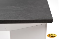 "Венето" обеденный стол из HPL 90х90см, цвет "серый гранит", каркас белый