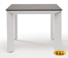 "Венето" обеденный стол из HPL 90х90см, цвет "серый гранит", каркас белый