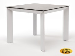 "Венето" обеденный стол из HPL 90х90см, цвет "серый гранит", каркас белый