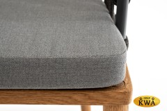 &quot;Диего&quot; стул плетеный из роупа, основание дуб, каркас из стали темно-серый (RAL7024) муар, роуп темно-серый круглый, ткань темно-серая 027