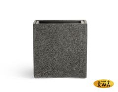 Кашпо TREEZ Effectory Stone Куб Тёмно-серый камень 40х40х40 см