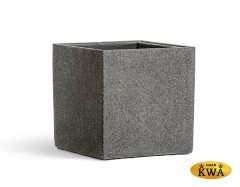 Кашпо TREEZ Effectory Stone Куб Тёмно-серый камень 40х40х40 см