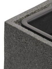 Кашпо TREEZ Effectory Stone Куб Тёмно-серый камень 40х40х40 см
